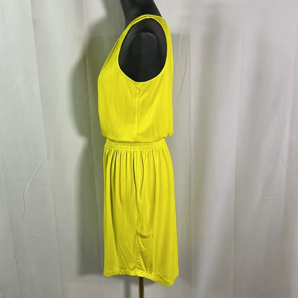 NWT Banana Republic Factory Chartreuse Sleeveless Smocked Waist Dress